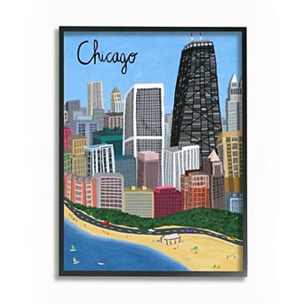 Stupell Home Decor Chicago Skyline Framed Wall Art