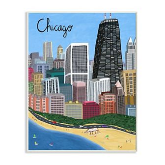 Stupell Home Decor Chicago Skyline Plaque Wall Art