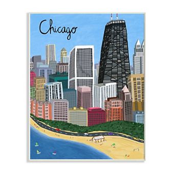 Stupell Home Decor Chicago Skyline Plaque Wall Art