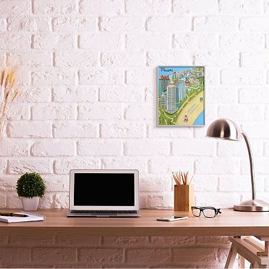Stupell Home Decor Colorful City Miami Framed Wall Art