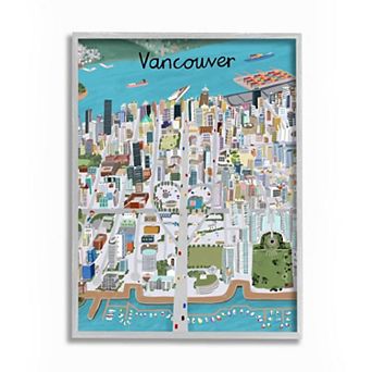 Stupell Home Decor Colorful Vancouver Canada Framed Wall Art
