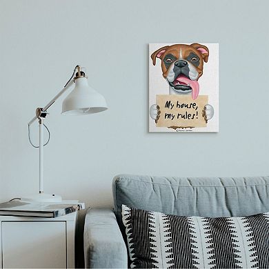 Stupell Home Decor My Rules Dog Canvas Wall Art