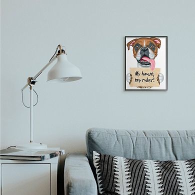 Stupell Home Decor My Rules Dog Framed Wall Art