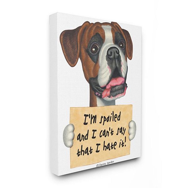 Stupell Home Decor Spoiled Boxer Dog Canvas Wall Art