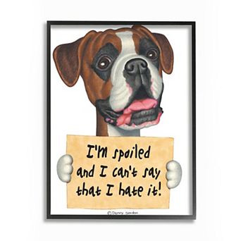 Stupell Home Decor Spoiled Boxer Dog Framed Wall Art