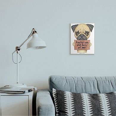 Stupell Home Decor Not the Boss Pug Plaque Wall Art