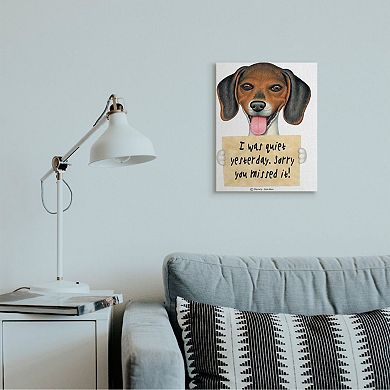 Stupell Home Decor Quiet Yesterday Dog Canvas Wall Art