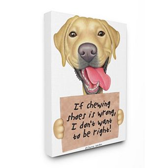 Stupell Home Decor Labrador Bad Dog Canvas Wall Art