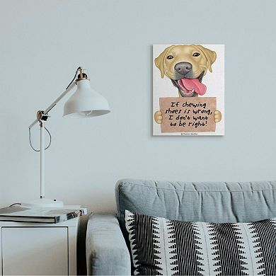 Stupell Home Decor Labrador Bad Dog Canvas Wall Art