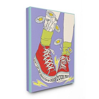 Stupell Home Decor Don't Let Grass Grow Shoes Canvas Wall Art