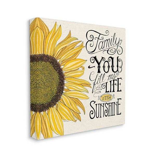 Stupell Home Decor You Family Sunshine Sunflower Canvas Wall Art