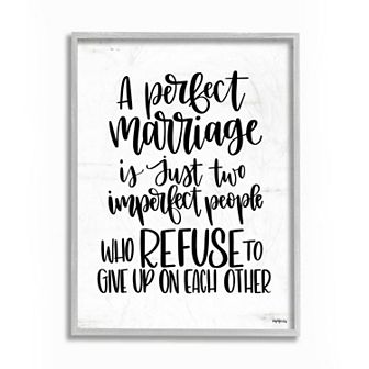 Stupell Home Decor Marriage Imperfect People Love Framed Wall Art