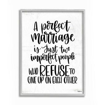 Stupell Home Decor Marriage Imperfect People Love Framed Wall Art