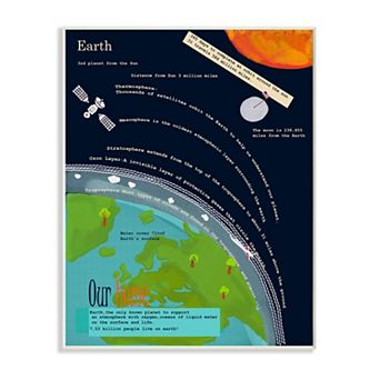Stupell Home Decor Planet Earth Facts Plaque Wall Art