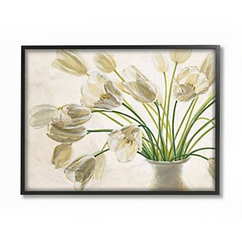 Stupell Home Decor Tranquil Tulip Bouquet Framed Wall Art