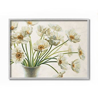 Stupell Home Decor White Peaceful Poppies Framed Wall Art