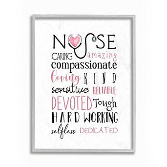 Stupell Home Decor Nurse Heart Framed Wall Art
