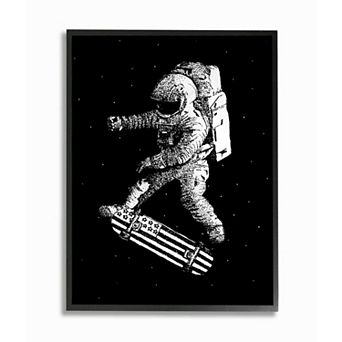 Stupell Home Decor Space Skateboard Astronaut Framed Wall Art
