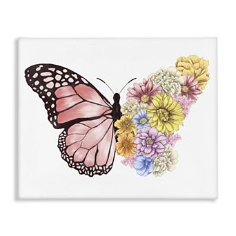 Stupell Home Decor Butterfly Floral Bouquet Canvas Wall Art