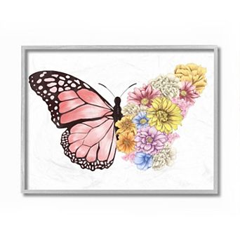 Stupell Home Decor Butterfly Floral Bouquet Wing Framed Wall Art