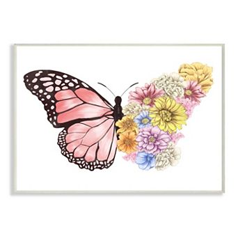 Stupell Home Decor Butterfly Floral Bouquet Plaque Wall Art