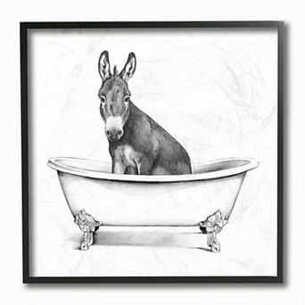 Stupell Home Decor Donkey Claw Tub Framed Wall Art