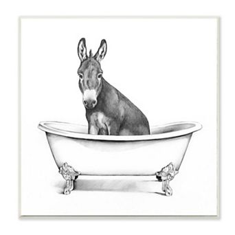 Stupell Home Decor Donkey in Claw Tub Sketch Wall Art