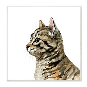 Stupell Home Decor Watercolor Cat Portrait Wall Art