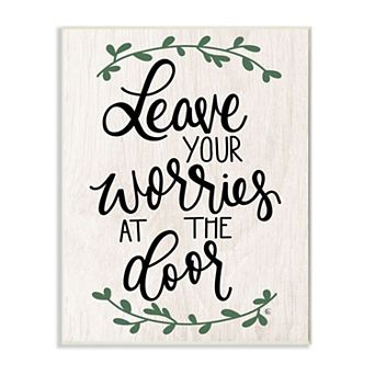 Stupell Home Decor Worries at the Door Plaque Wall Art