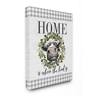 Stupell Home Decor Home Herd Cow Canvas Wall Art