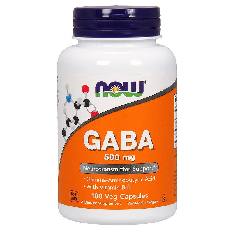 UPC 733739000873 product image for NOW Foods GABA 500 mg + B-6 - 100 Veg Capsules, Multicolor, 100 CT | upcitemdb.com