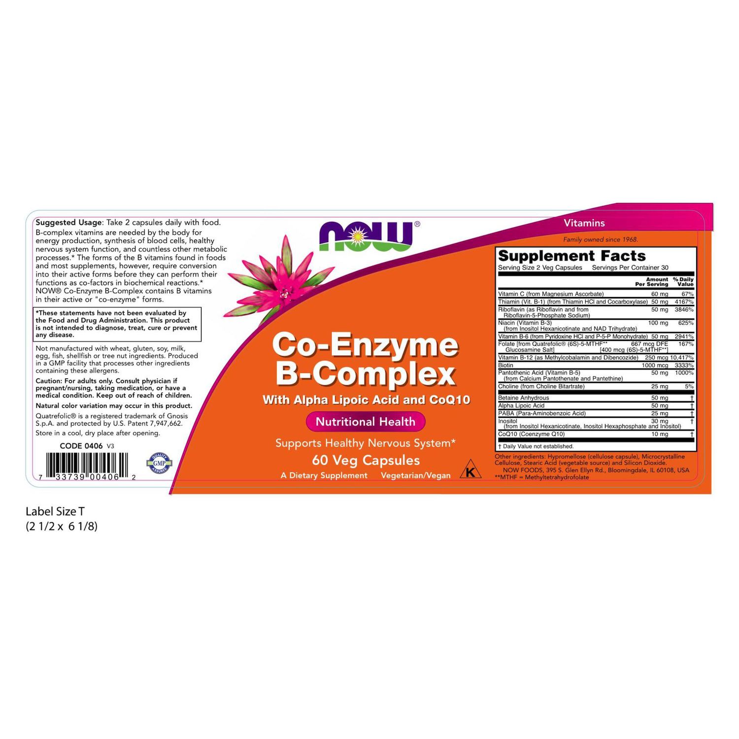 NOW Foods Co-Enzyme B-Complex - 60 Veg Capsules