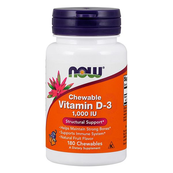 NOW Foods Vitamin D3 1000 IU Chewables 180 Count