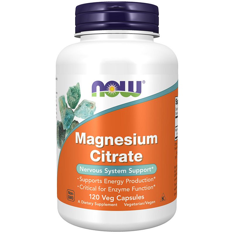 NOW Supplements  Magnesium Citrate  Enzyme Function*  Nervous System Support*  120 Veg Capsules