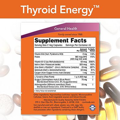 NOW Foods Thyroid Energy - 90 Veg Capsules