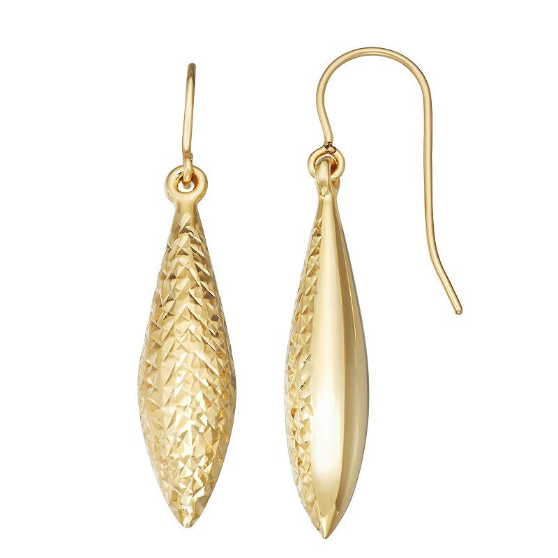 Fab-Gold 10k Fishhook Earrings, Womens, Yellow
