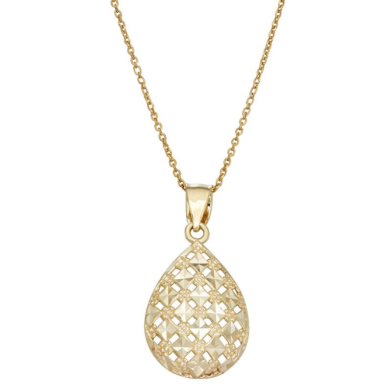 Fab-Gold 10k Gold Pendant Necklace, Womens, Size: 18, Yellow
