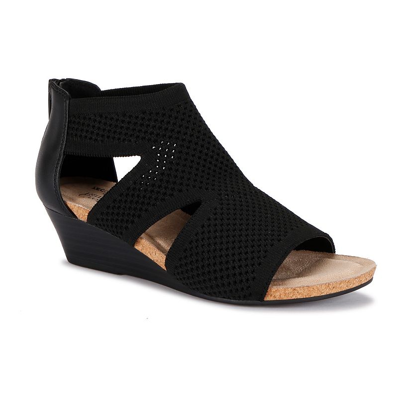Croft & Barrow Rosiee Womens Wedge Sandals, Size: 7.5, Black