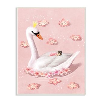 Stupell Home Decor Nursery Swan Princess Plaque Wall Art