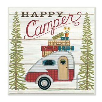 Stupell Home Decor Rustic Happy Camper Plaque Wall Art