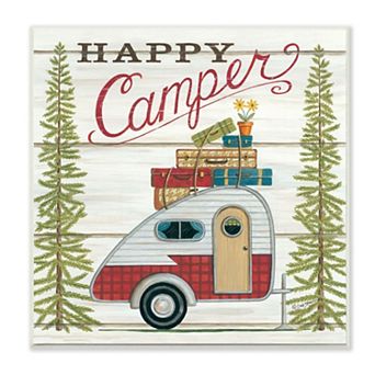 Stupell Home Decor Rustic Happy Camper Plaque Wall Art