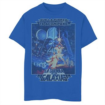 Boys 6-20 6-20 Star Wars Que La Fuerza Te Acompane Poster Graphic Tee