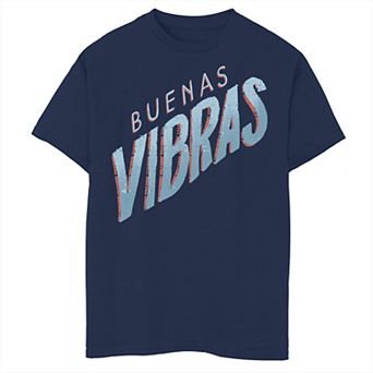 Boys 8-20 Gonzales Buenas Vibras Blue Text Tee