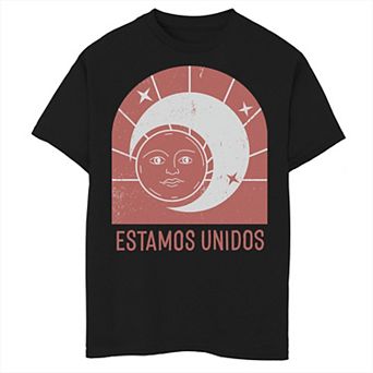 Boys 6-20 Gonzales Estamos Unidos Sun And Moon Red Stamp Tee