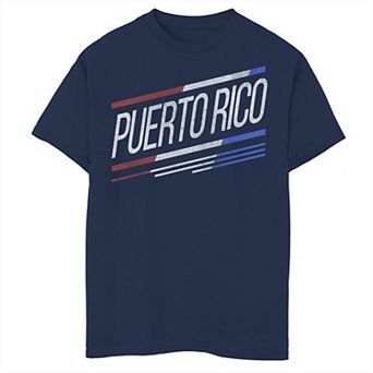 Boys' Gonzales Puerto Rico Slanted Stripe Logo Tee