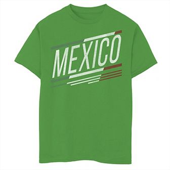Boys' Gonzales Mexico Slanted Stripe Logo Tee