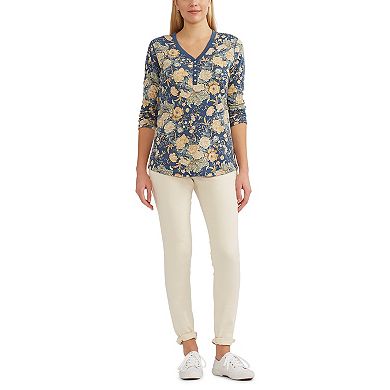 Women's Chaps 3/4 Sleeves Henley Top