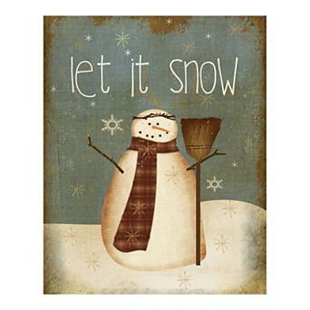 Fine Art Canvas Vintage Snowman Wall Art