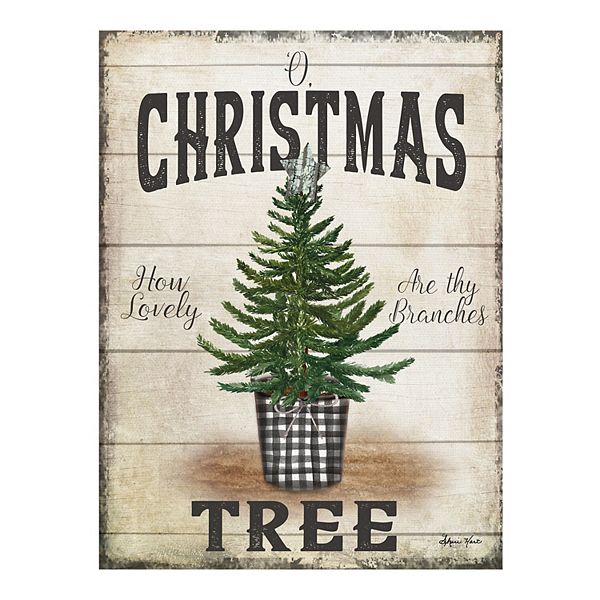 Fine Art Canvas Rustic Christmas Tree Wall Art