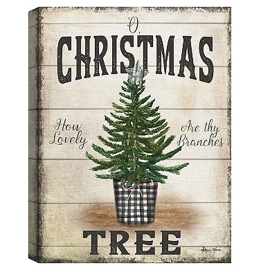 Fine Art Canvas Rustic Christmas Tree Wall Art